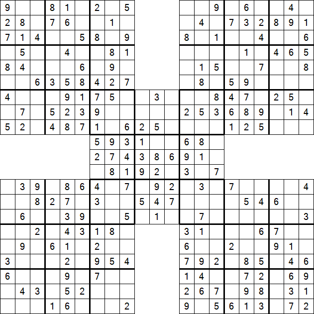 Samurai Sudoku - Easy