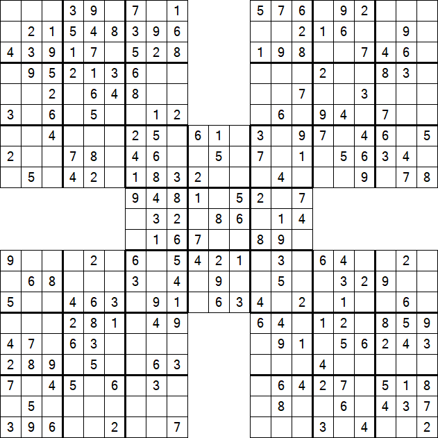 Samurai Sudoku - Easy