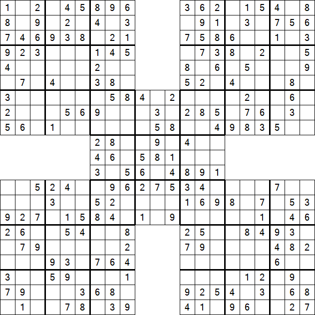 Samurai Sudoku - Fácil