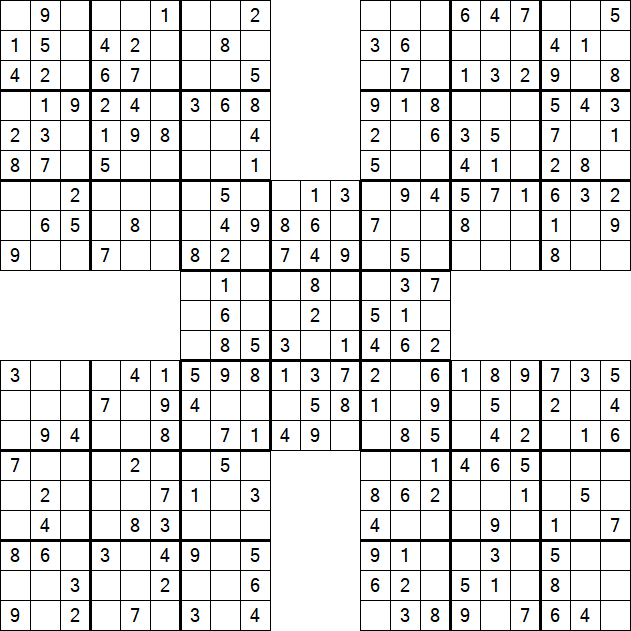Samurai Sudoku - Easy