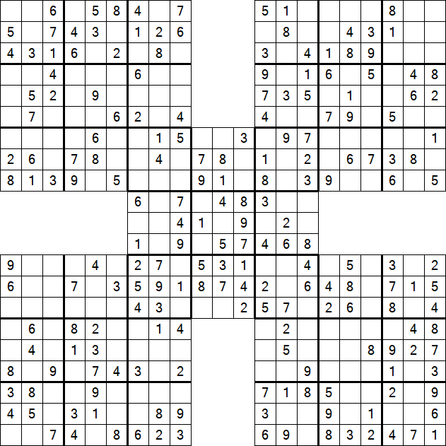 Samurai Sudoku - Easy