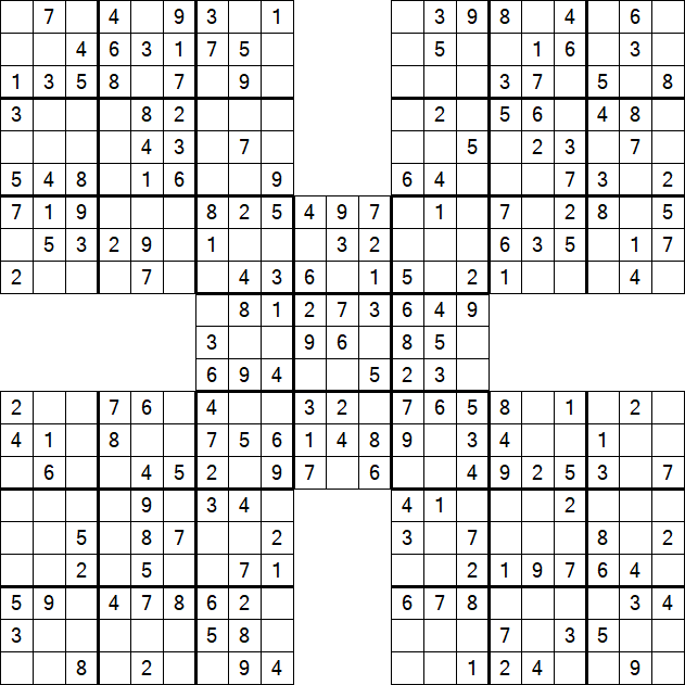 Samurai Sudoku - Easy