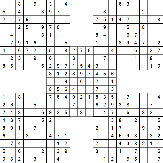 Samurai Sudoku - Easy
