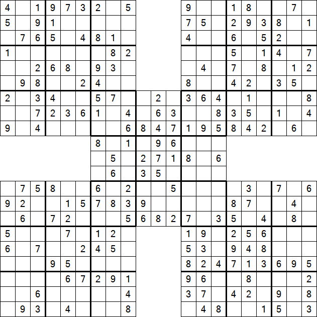Samurai Sudoku - Easy