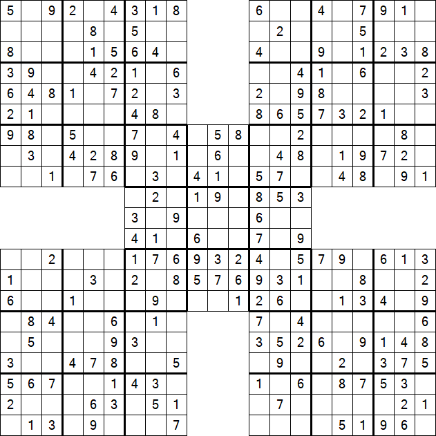 Samurai Sudoku - Easy