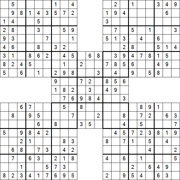 Samurai Sudoku - Simple