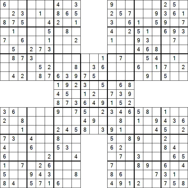 Samurai Sudoku - Easy