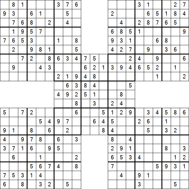Samurai Sudoku - Easy
