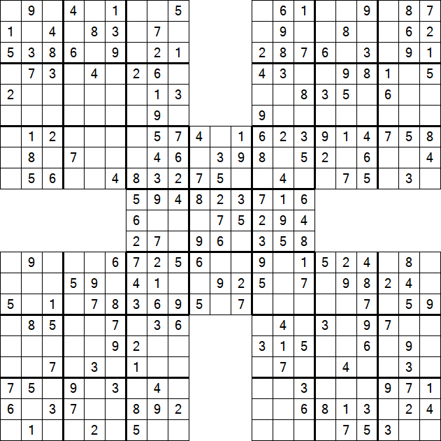 Samurai Sudoku - Easy