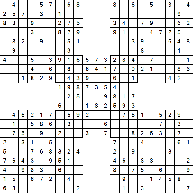 Samurai Sudoku - Easy