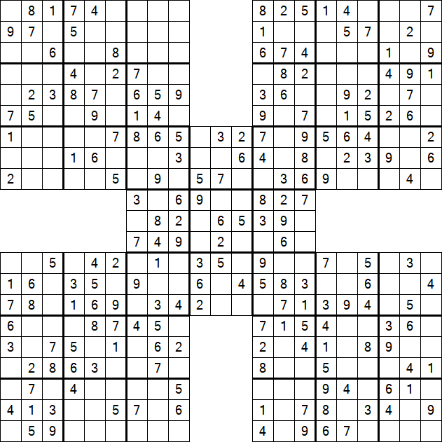 Samurai Sudoku - Easy