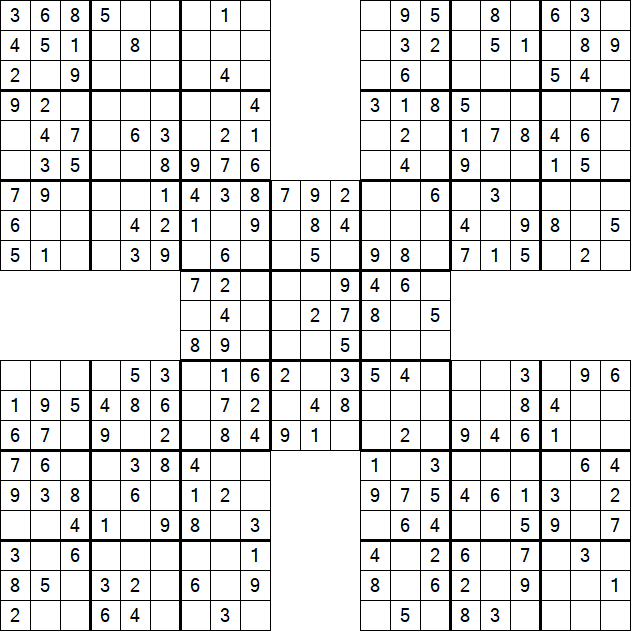 Samurai Sudoku - Easy