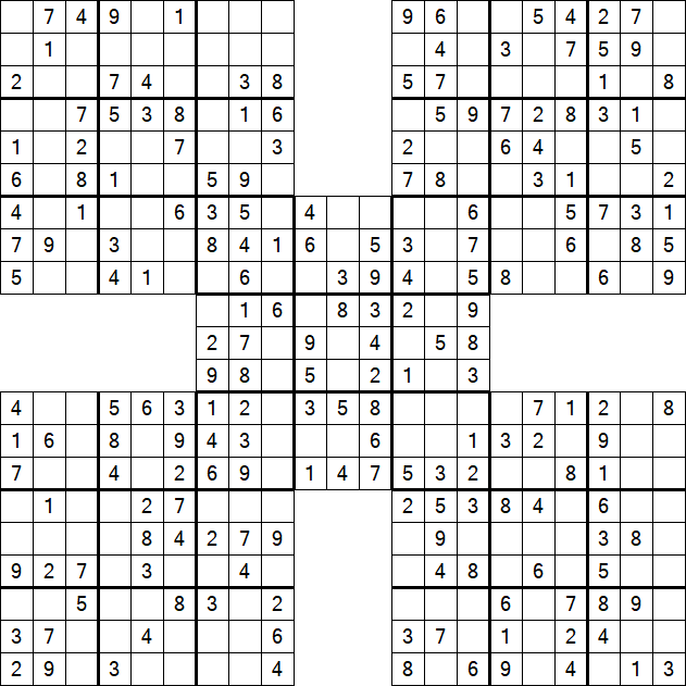 Samurai Sudoku - Simple