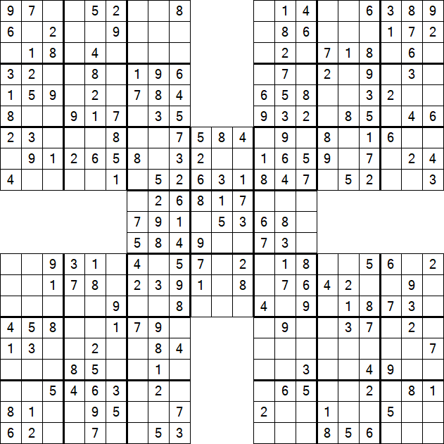 Samurai Sudoku - Easy