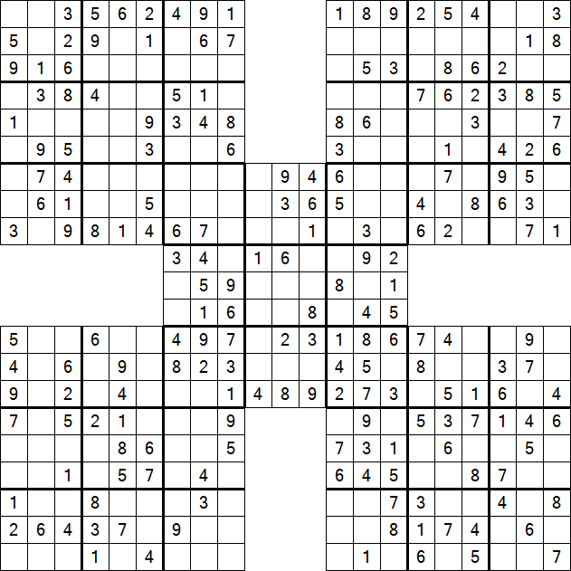 Samurai Sudoku - Easy