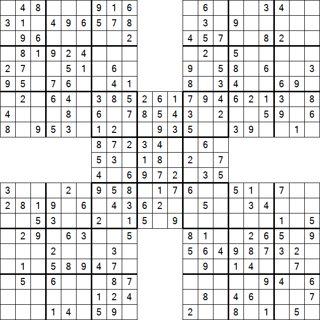 Samurai Sudoku - Easy