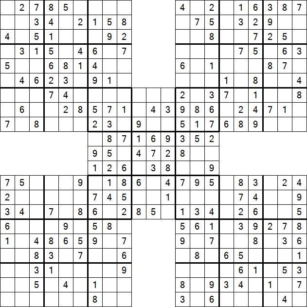 Samurai Sudoku - Easy