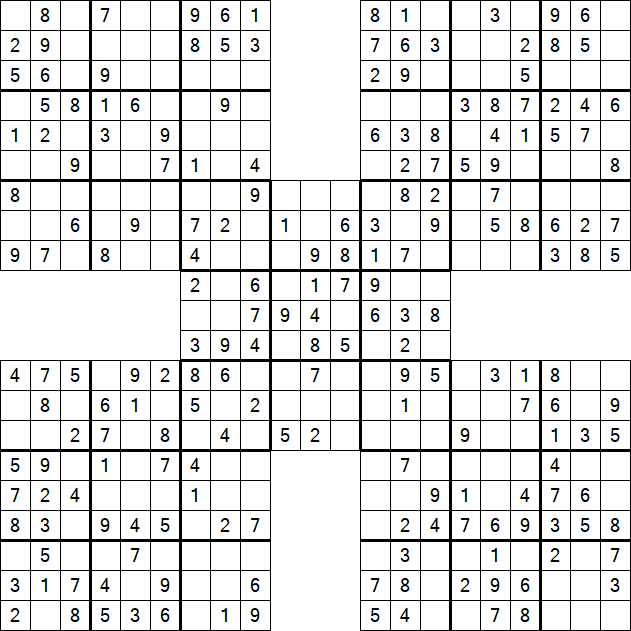 Samurai Sudoku - Simple