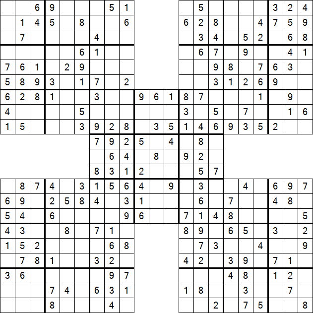 Samurai Sudoku - Easy