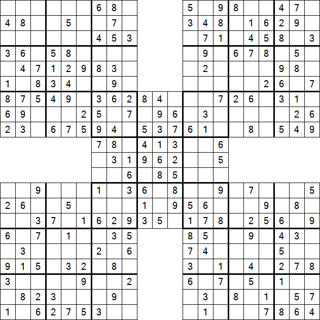Samurai Sudoku - Easy