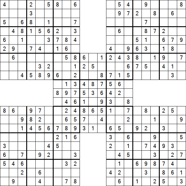 Samurai Sudoku - Easy