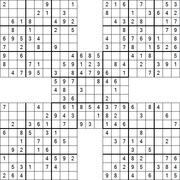 Samurai Sudoku - Easy