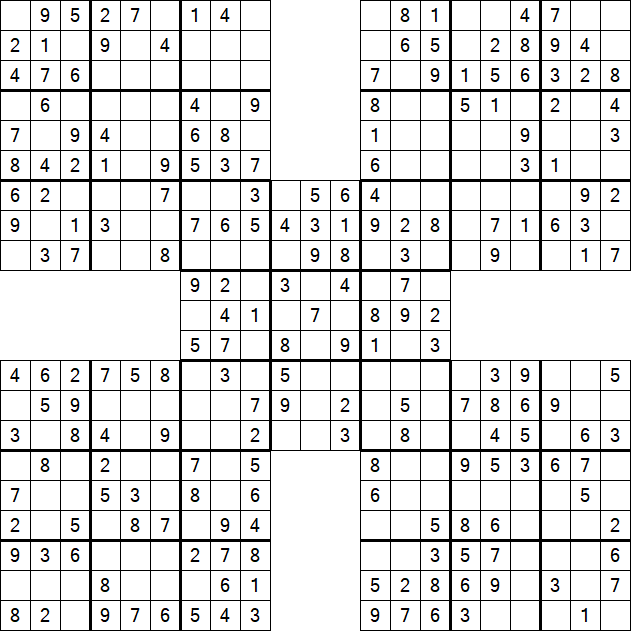 Samurai Sudoku - Simple