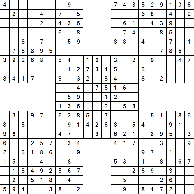 Samurai Sudoku - Easy