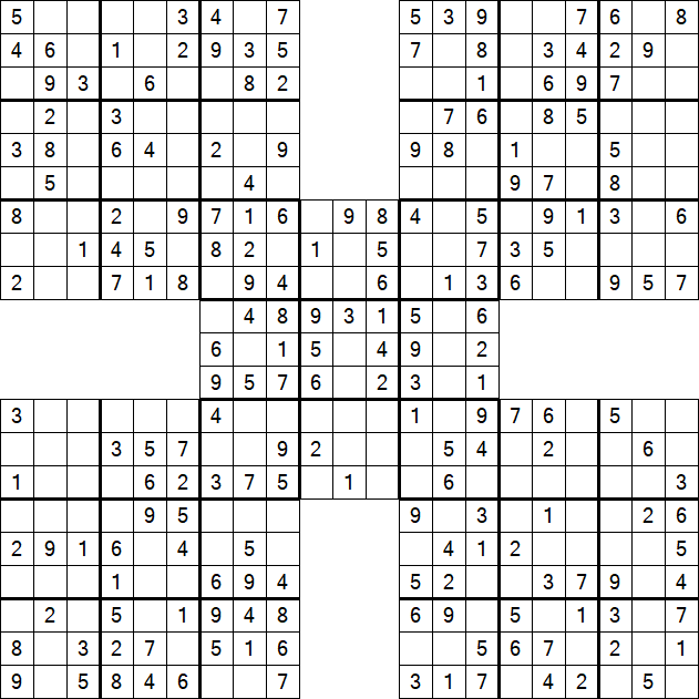 Samurai Sudoku - Easy