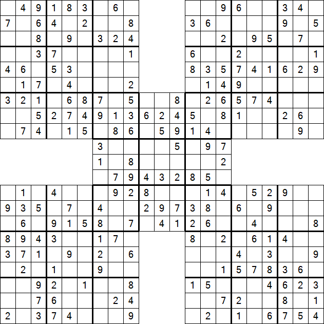Samurai Sudoku - Easy