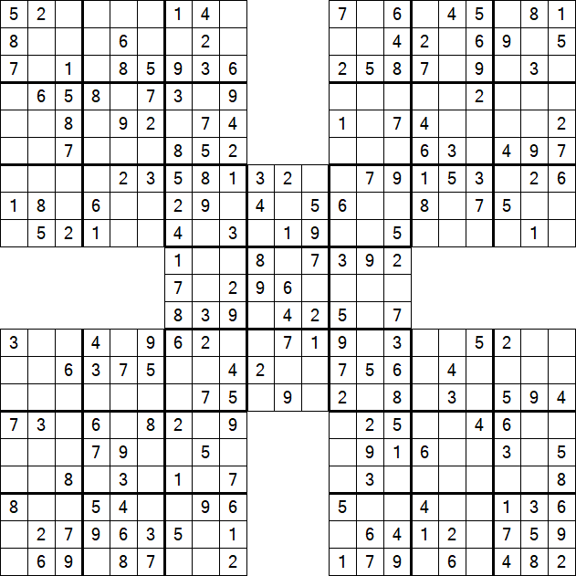 Samurai Sudoku - Easy