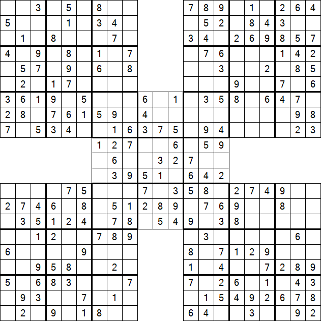 Samurai Sudoku - Easy