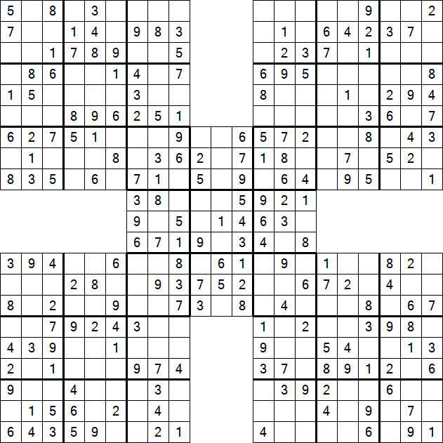 Samurai Sudoku - Easy