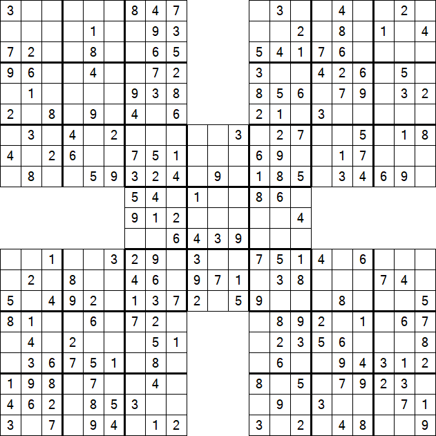 Samurai Sudoku - Easy