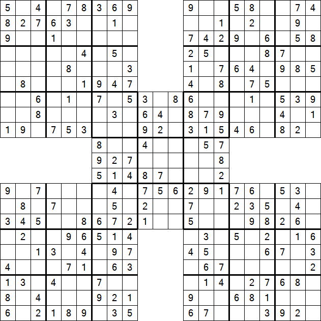 Samurai Sudoku - Simple