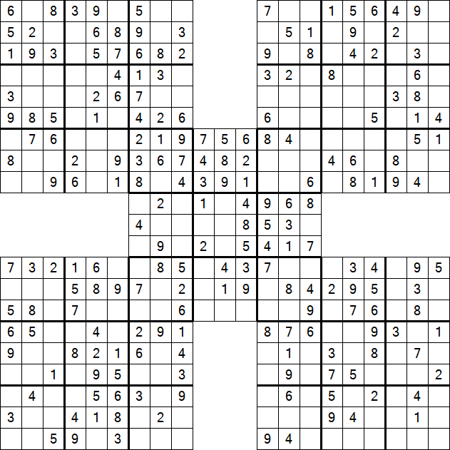 Samurai Sudoku - Easy