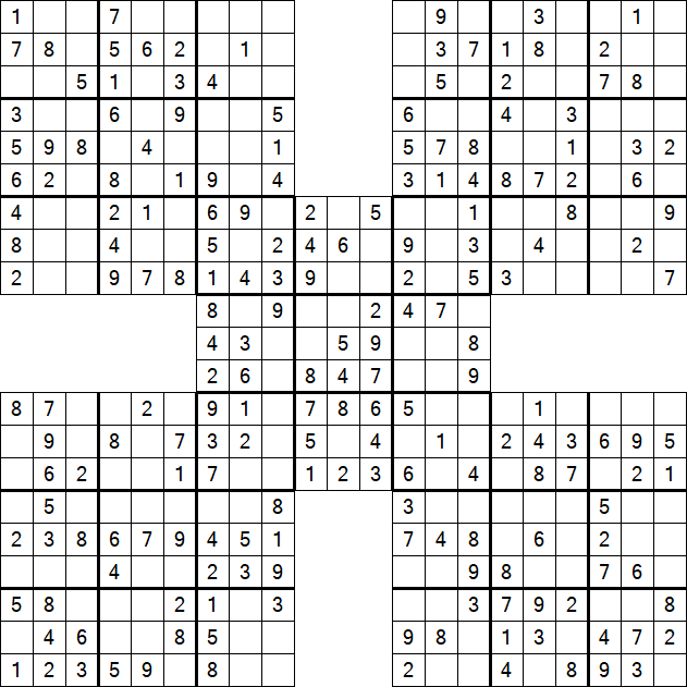 Samurai Sudoku - Easy