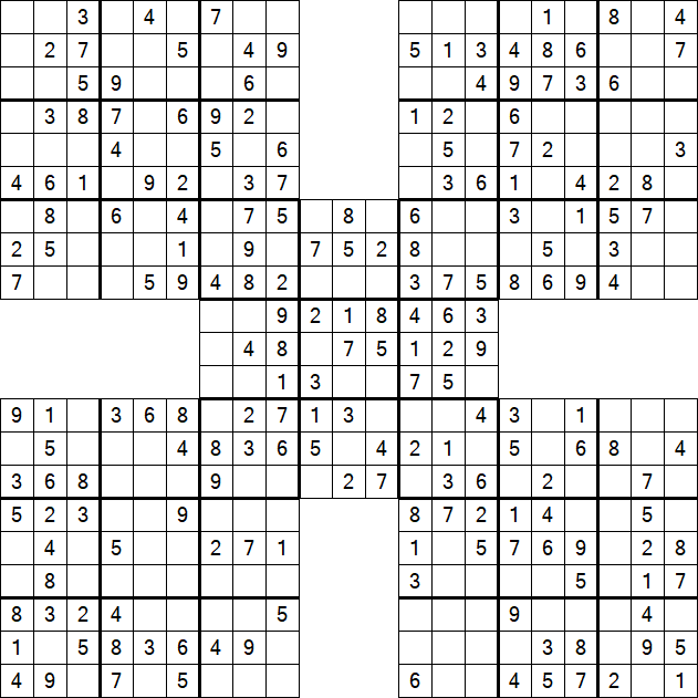 Samurai Sudoku - Easy
