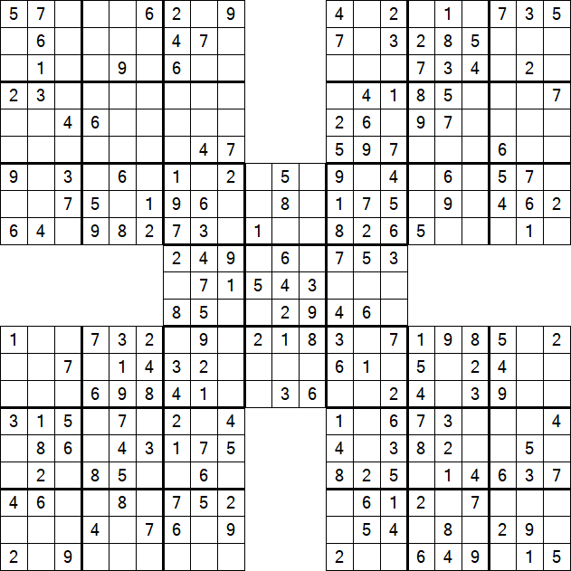 Samurai Sudoku - Easy