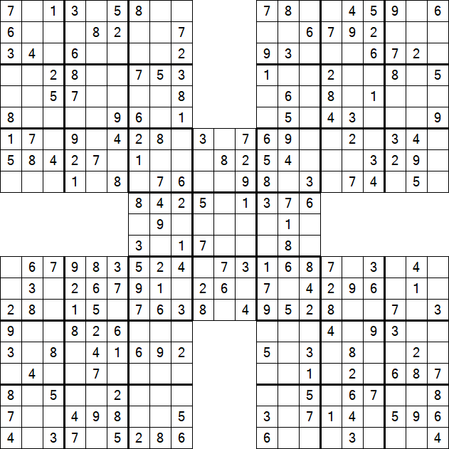 Samurai Sudoku - Easy