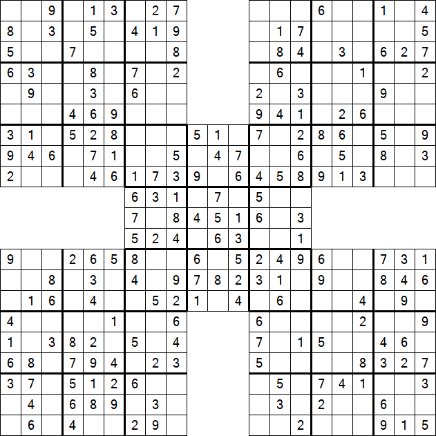 Samurai Sudoku - Easy