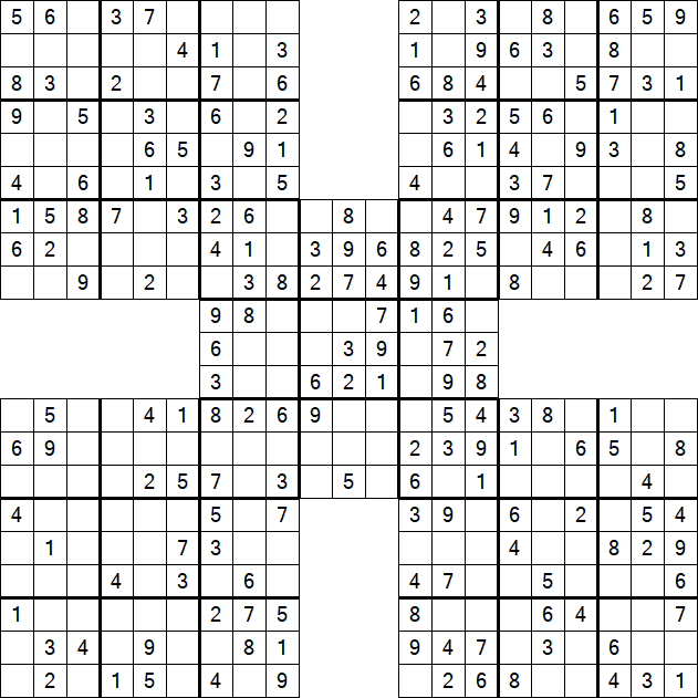 Samurai Sudoku - Easy