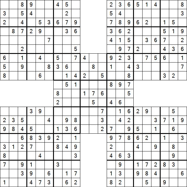 Samurai Sudoku - Easy