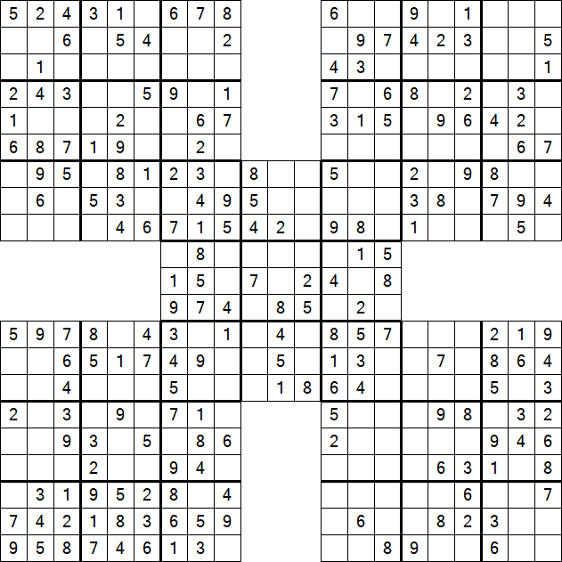 Samurai Sudoku - Easy