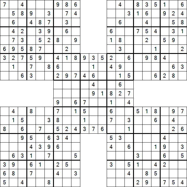 Samurai Sudoku - Easy