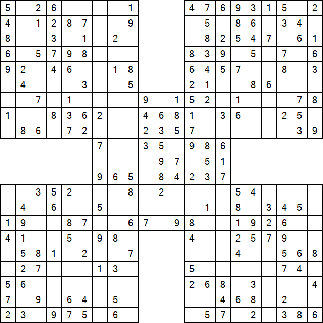 Samurai Sudoku - Easy