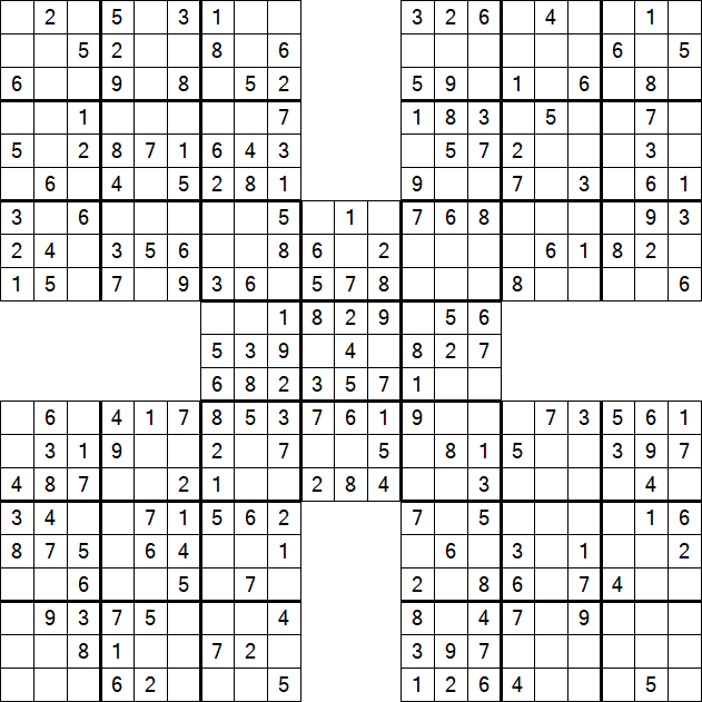 Samurai Sudoku - Easy