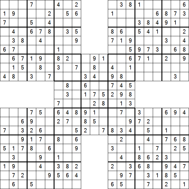 Samurai Sudoku - Easy