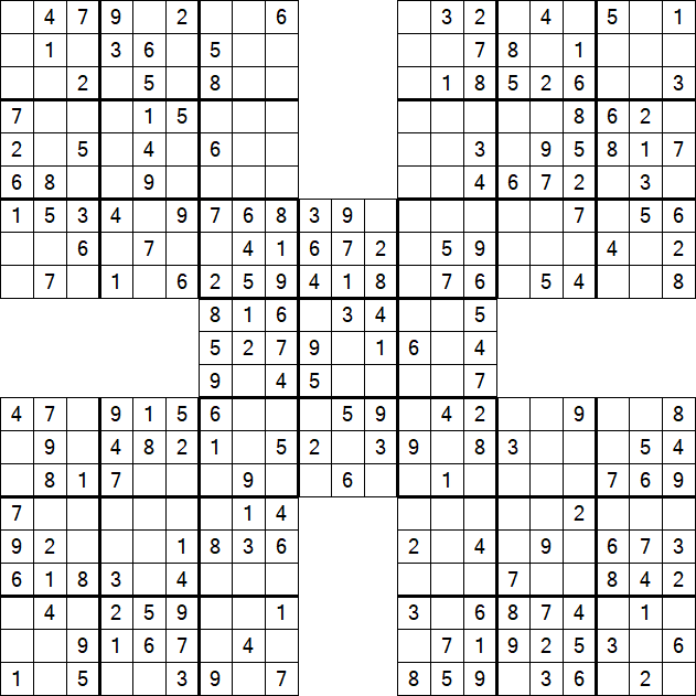 Samurai Sudoku - Easy