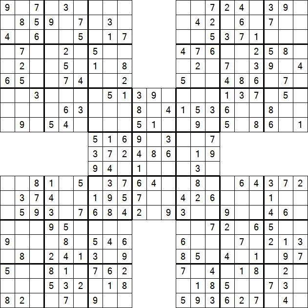 Samurai Sudoku - Easy